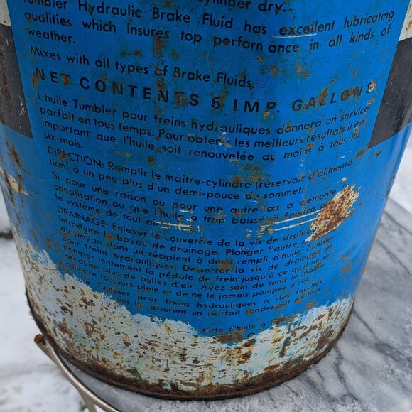 Vintage Tumbler X.H.D. Brake Fluid 5 Gallon Can - Picture 9 of 10